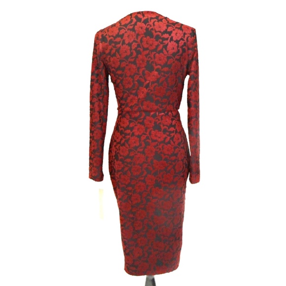 RACHEL ROY Sophisticated Floral Asymmetrical Zipper Front Cocktail Dress - Picture 8 of 8
